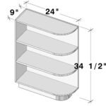 END CORNER OPEN SHELF BASE W9" X H34.5" X D24" (Glacier White)